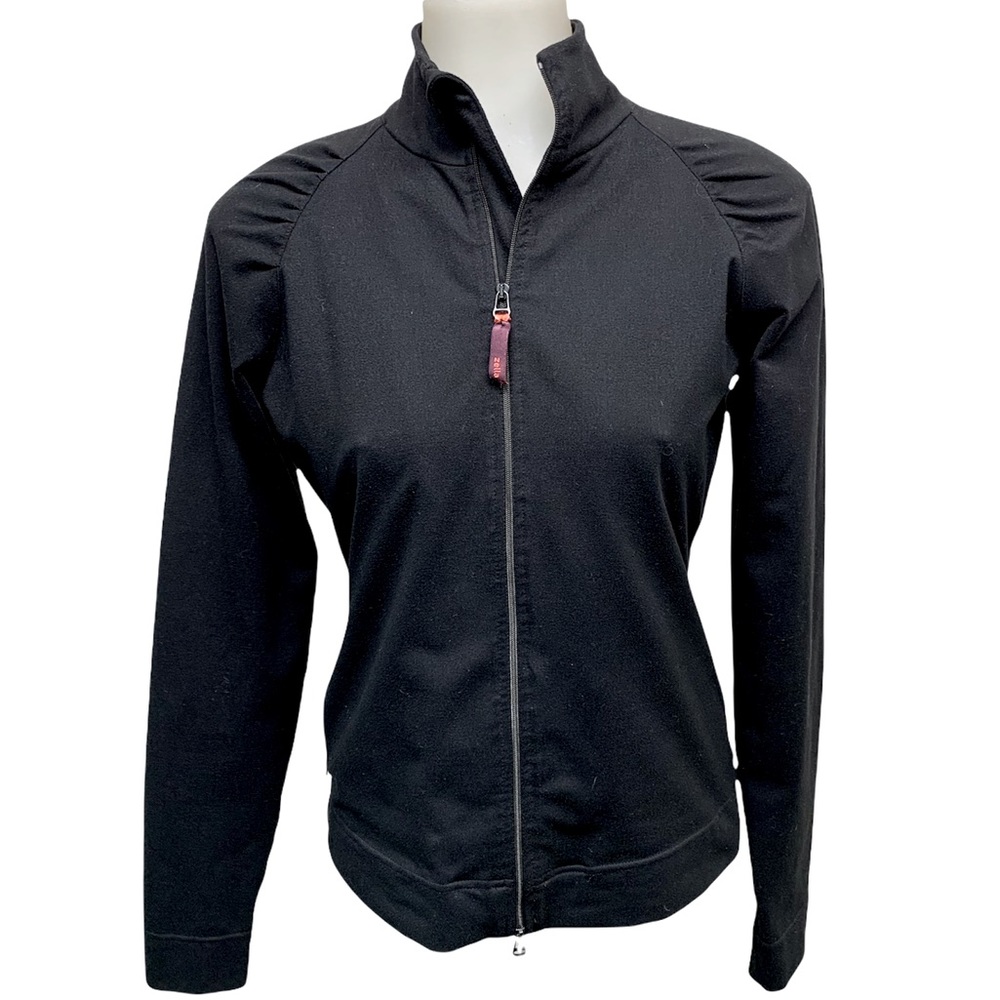 ZELLA Athletic Jacket Raglan Sleeves Stretch Zip black XS